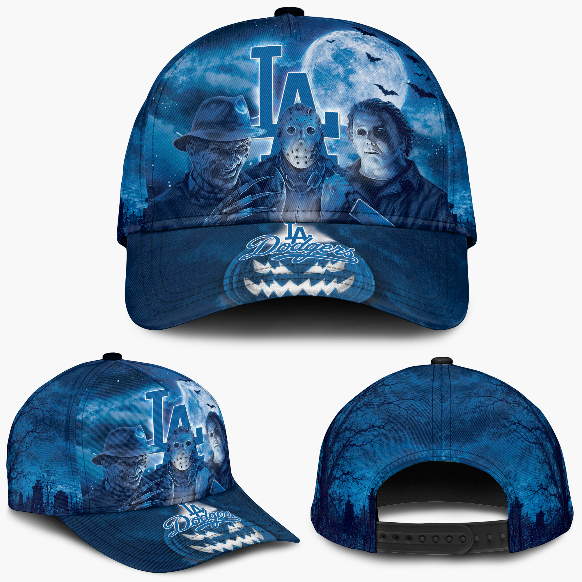 Los Angeles Dodgers Horror Movie Characters Baseball Cap