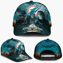 Miami Dolphins Horror Movie Characters Baseball Cap
