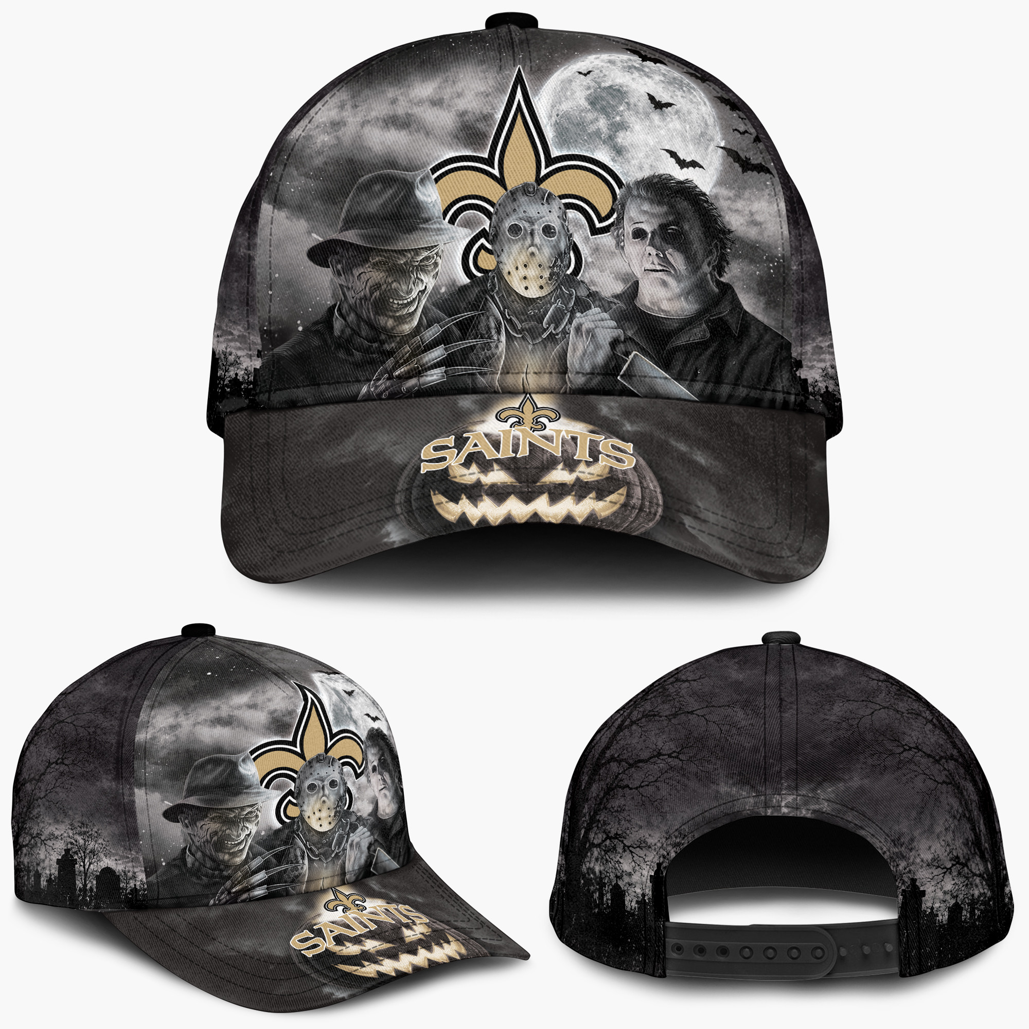 New Orleans Saints Horror Movie Characters Baseball Cap