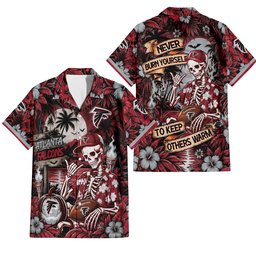 Atlanta Falcons Gothic Never Burn Yourself Button Shirt