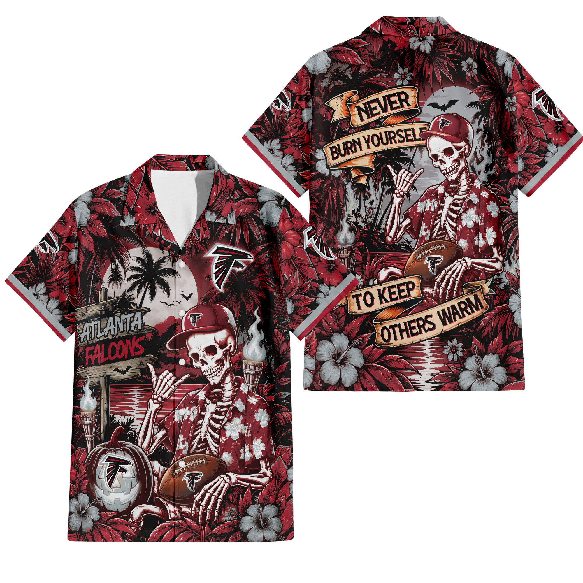 Atlanta Falcons Gothic Never Burn Yourself Button Shirt