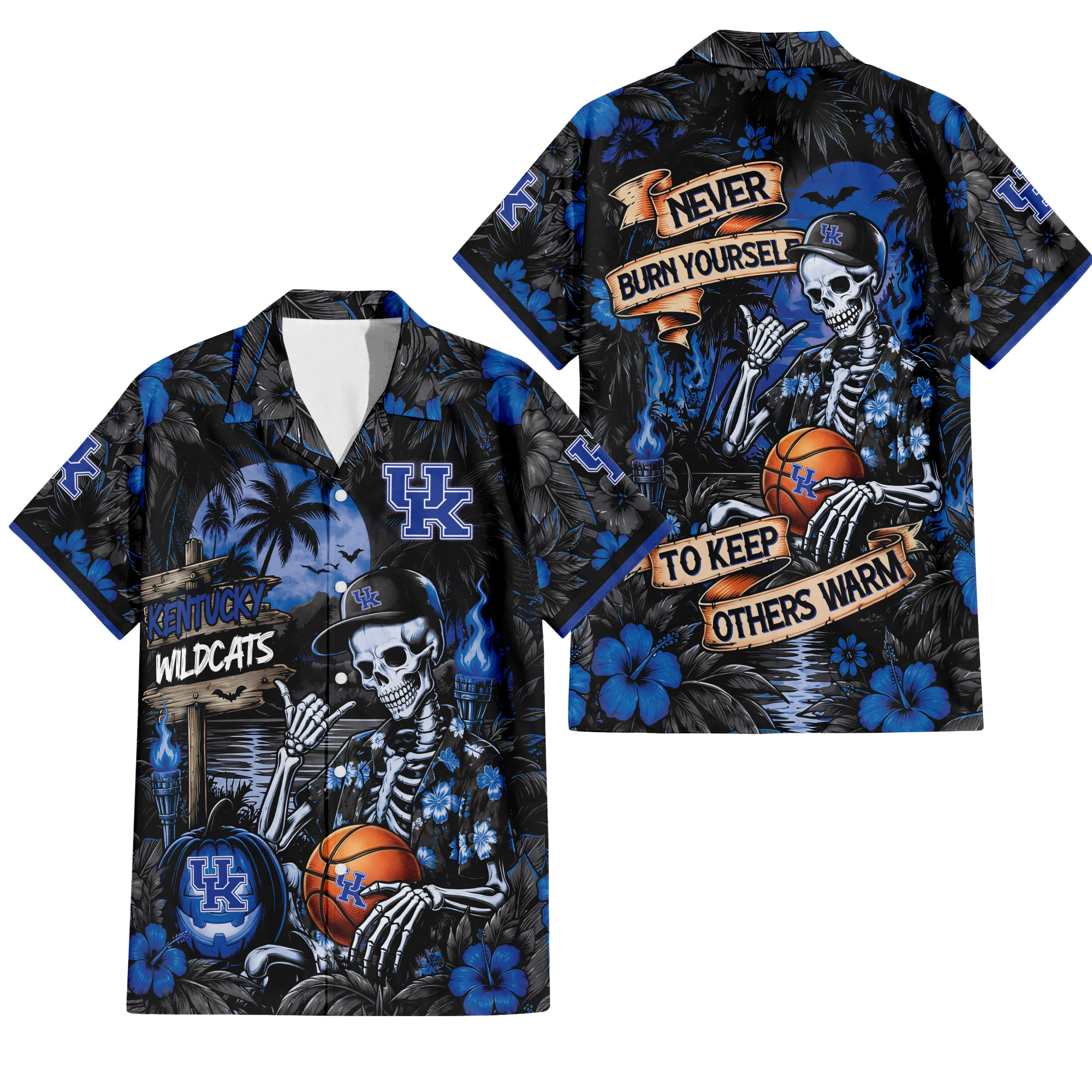 Kentucky Wildcats Gothic Never Burn Yourself Button Shirt