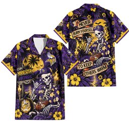 Minnesota Vikings Gothic Never Burn Yourself Button Shirt