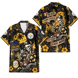 Pittsburgh Steelers Gothic Never Burn Yourself Button Shirt