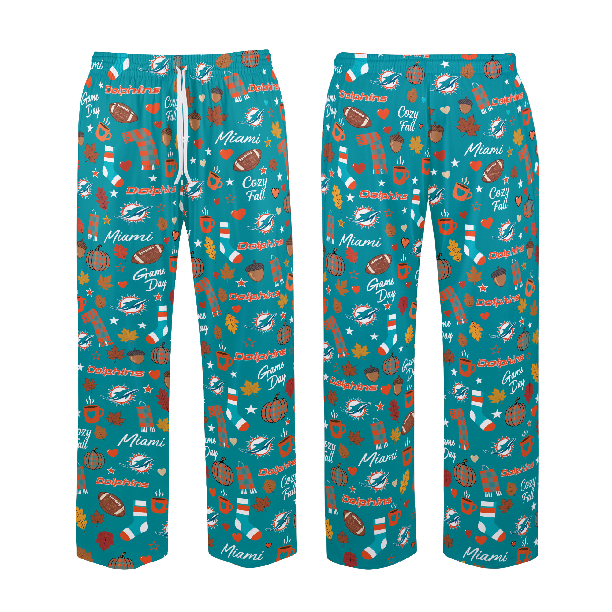 Miami Dolphins Cozy Fall Loose Pajama Pants