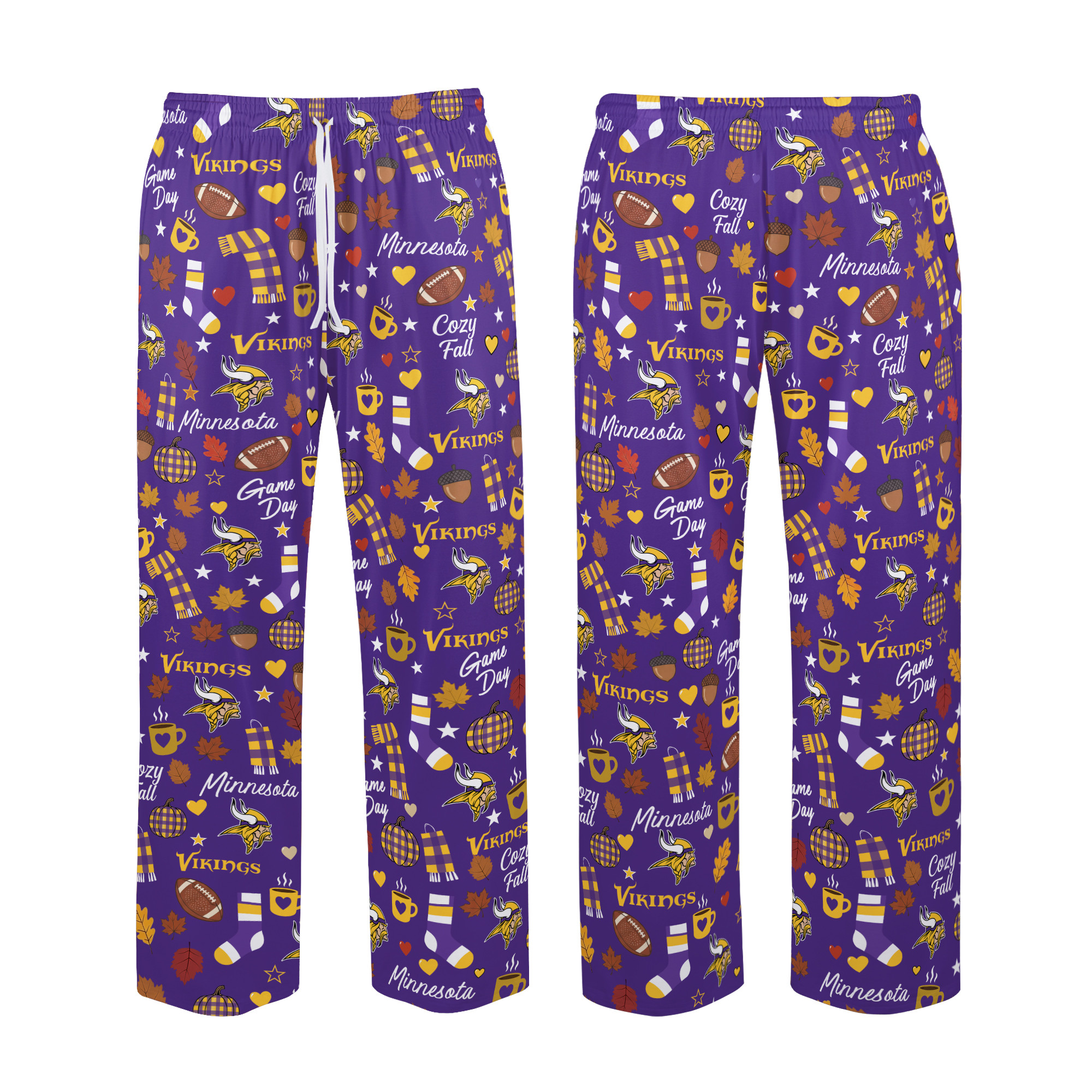 Minnesota Vikings Cozy Fall Loose Pajama Pants
