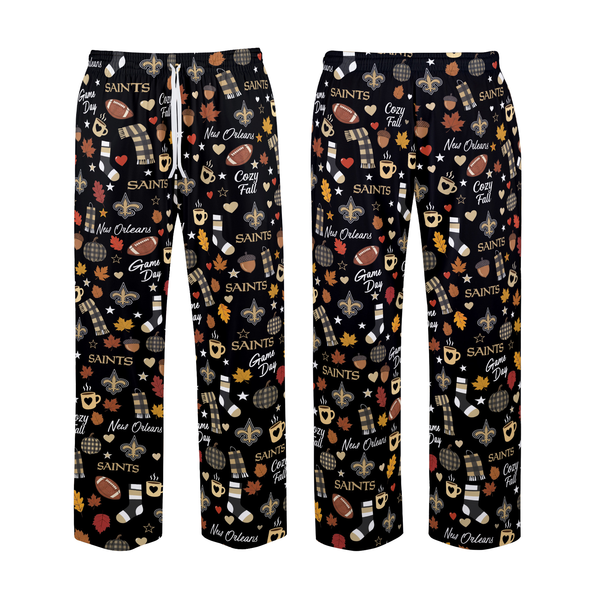 New Orleans Saints Cozy Fall Loose Pajama Pants
