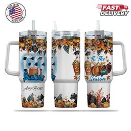 Carolina Panthers Tis The Season Personalized 40oz Tumbler