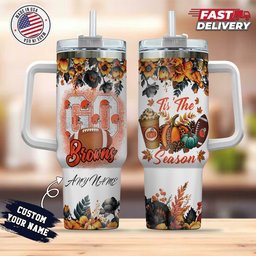 Cleveland Browns Tis The Season Personalized 40oz Tumbler