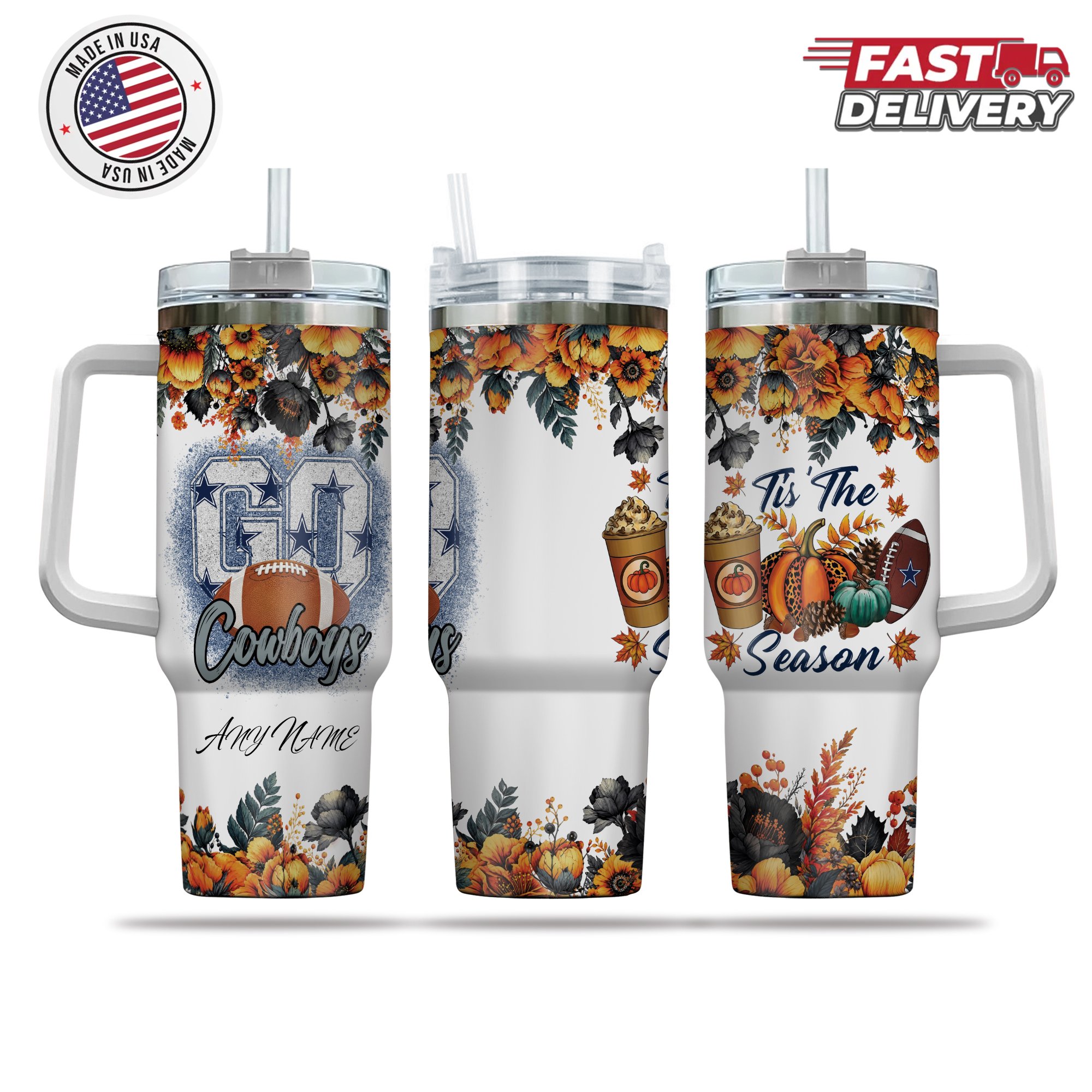 Dallas Cowboys Tis The Season Personalized 40oz Tumbler