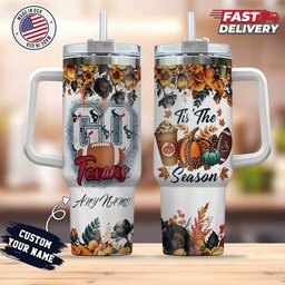 Houston Texans Tis The Season Personalized 40oz Tumbler