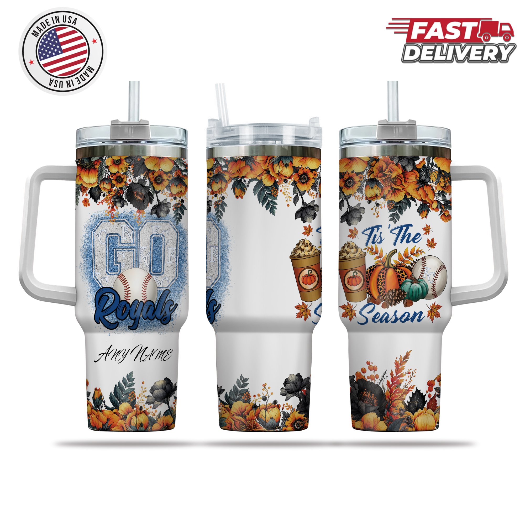 Kansas City Royals Tis The Season Personalized 40oz Tumbler