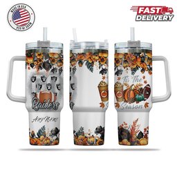 Las Vegas Raiders Tis The Season Personalized 40oz Tumbler