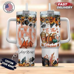 New York Mets Tis The Season Personalized 40oz Tumbler