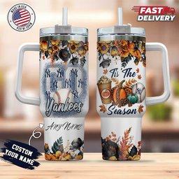 New York Yankees Tis The Season Personalized 40oz Tumbler