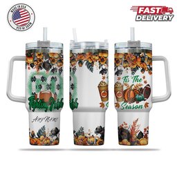 Notre Dame Fighting Irish Tis The Season Personalized 40oz Tumbler