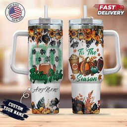 Notre Dame Fighting Irish Tis The Season Personalized 40oz Tumbler