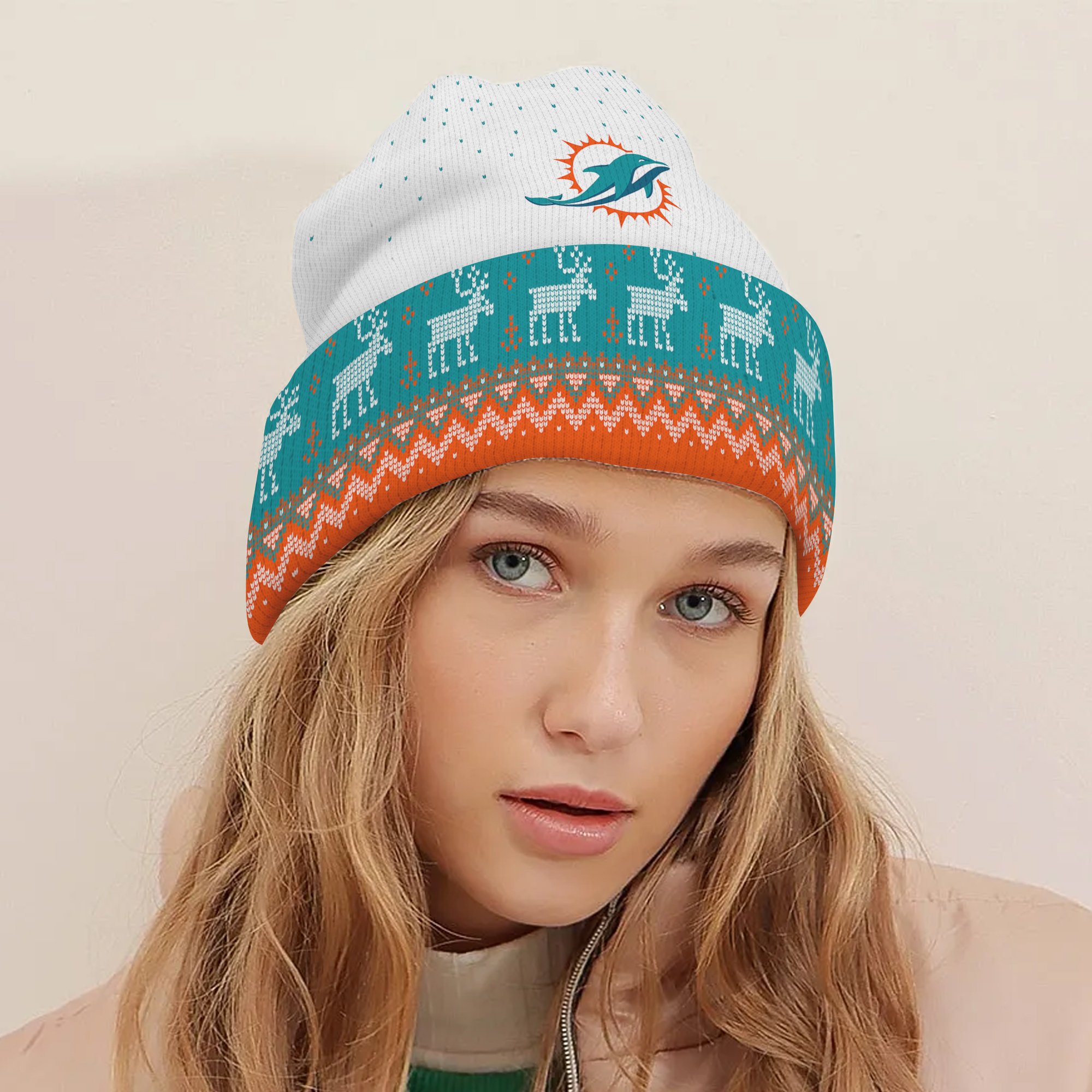 Miami Dolphins Light Up Season Beanie Hat