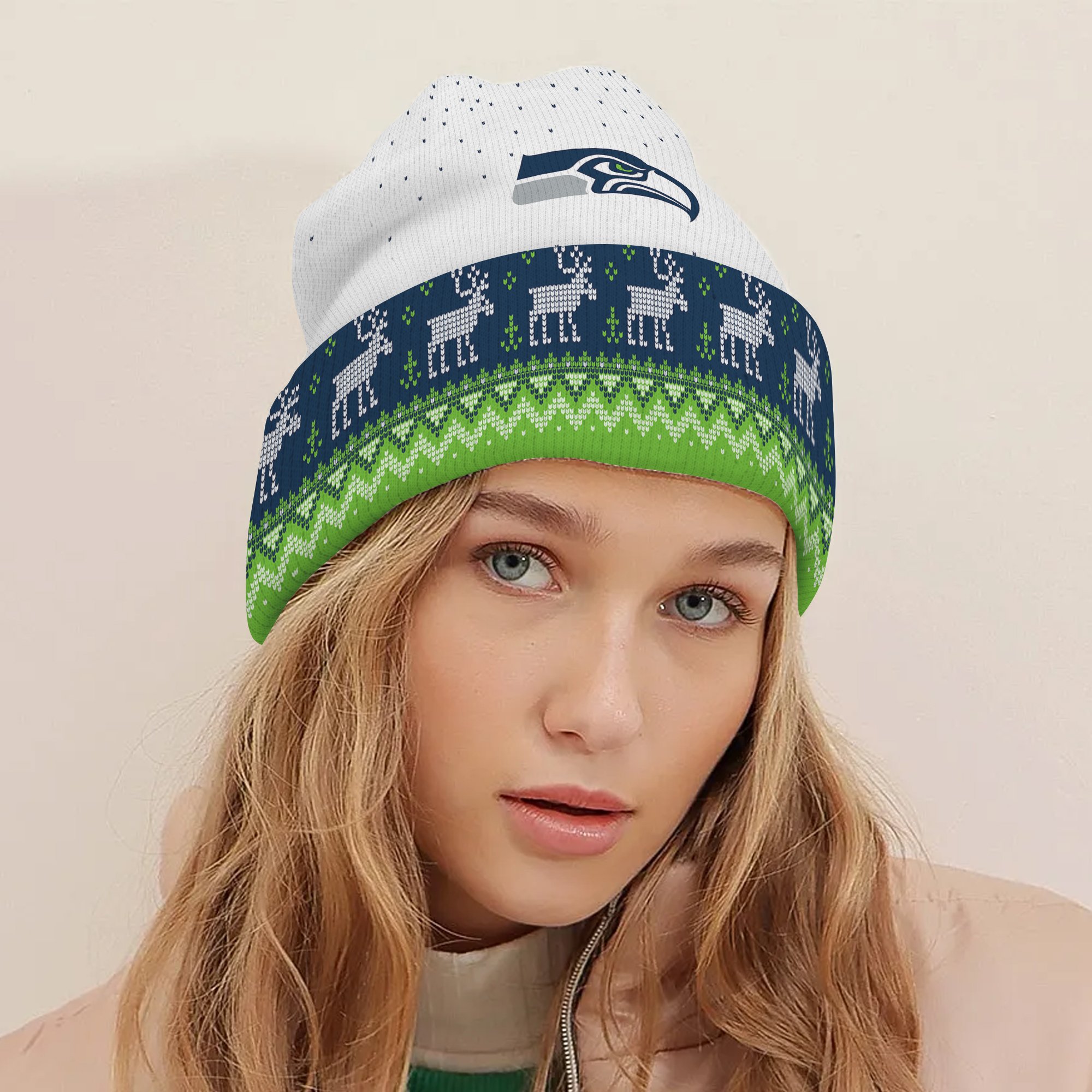 Seattle Seahawks Light Up Season Beanie Hat