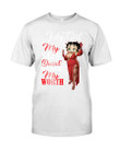 July Girl My Size Doesnt Determine My Worth Funny Wine Drinking Betty Boop Ladies Birthday Shirts