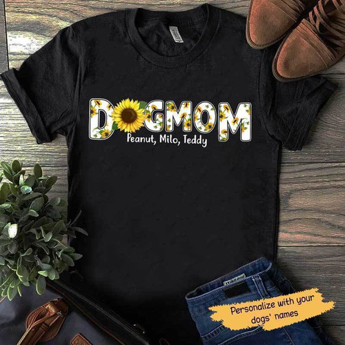Dog Mom Sunflower   T shirt