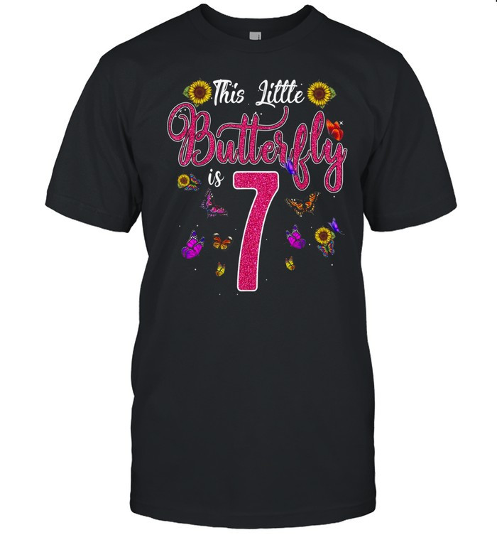 7 Year Old Butterfly 7th Birthday Party Girl Sunflower shirt, hoodie, sweater, tshirt, clothing