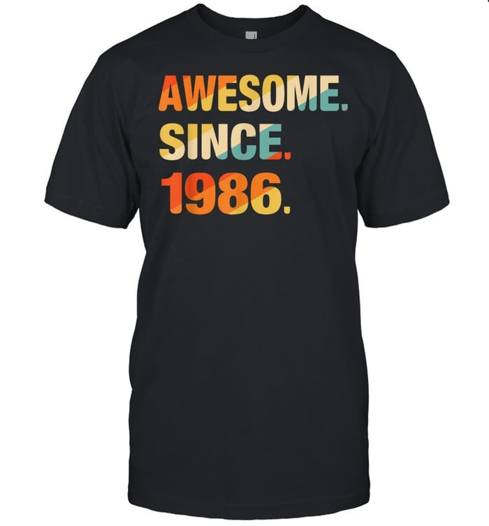Gift For 35 Years Old Awesome Since 1986 35th Birthday Retro shirt, hoodie, sweater, tshirt