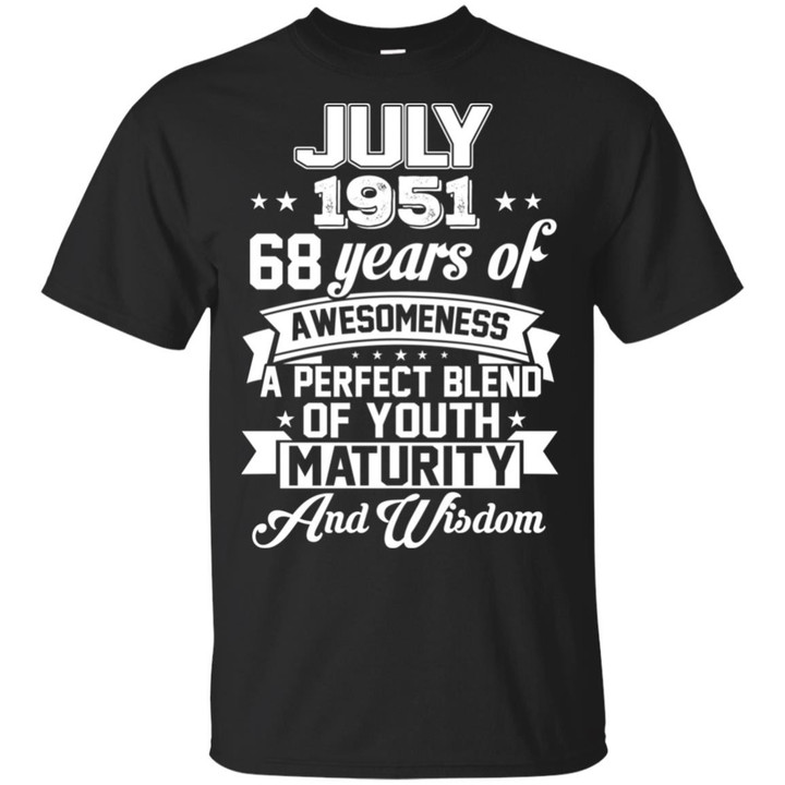 Vintage Awesome July 1951 68th Birthday Gift T shirt