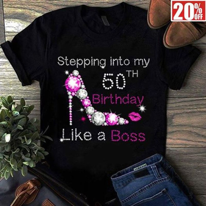 Stepping Into My 50th Birthday Like A Boss Black A5