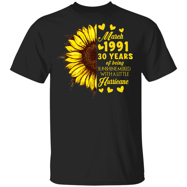 Birthday Sunflower March 1991 30 Years Of Being Sunshine Cool 30th Birthday Sunflower Gifts