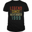 Legend Since November 1999 22th Birthday 22 Year Old shirt, hoodie, sweater, tshirt
