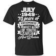 Vintage Awesome July 1949 70th Birthday Gift T shirt