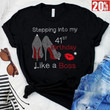 Stepping Into My 41st Brithday Like A Boss T Shirt Black Size S-5XL for Mens, Womens