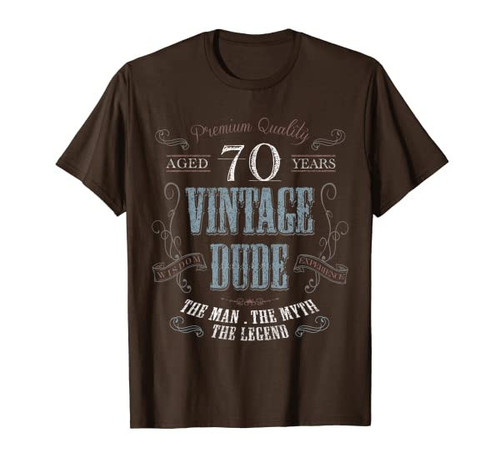 70th birthday gift idea for Vintage Dude 70 years old T-Shirt