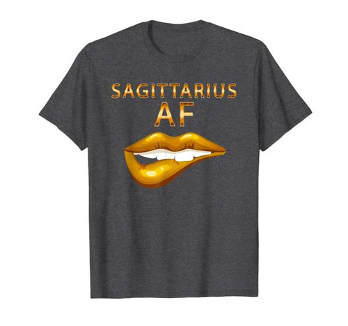 Sagittarius Af Gold Sexy Lip Birthday Gift T-Shirt