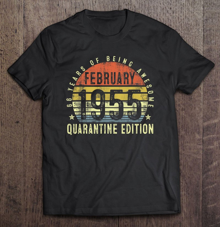 66 Years Old 66th Birthday Decoration February 1955 Gift T shirt