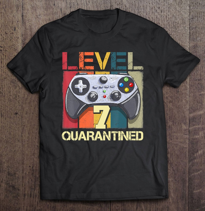 Level 7 Quarantined 7th Birthday 7 Years Old Gamer Boy Kid T shirt