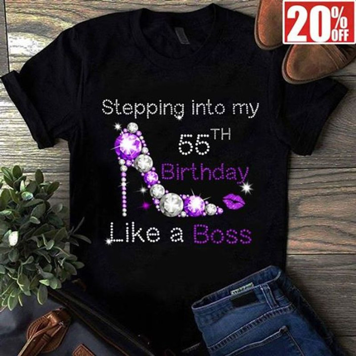 Stepping Into My 55th Birthday Like A Boss Black A5