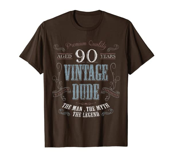 90th birthday gift idea for Vintage Dude 90 years old T-Shirt