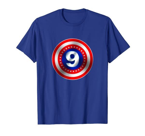 9th Birthday Gift Superhero Shield T Shirt