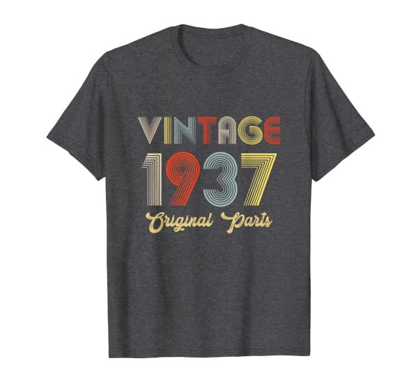 84th Birthday Vintage 1937 Original Parts Vintage Theme T-Shirt