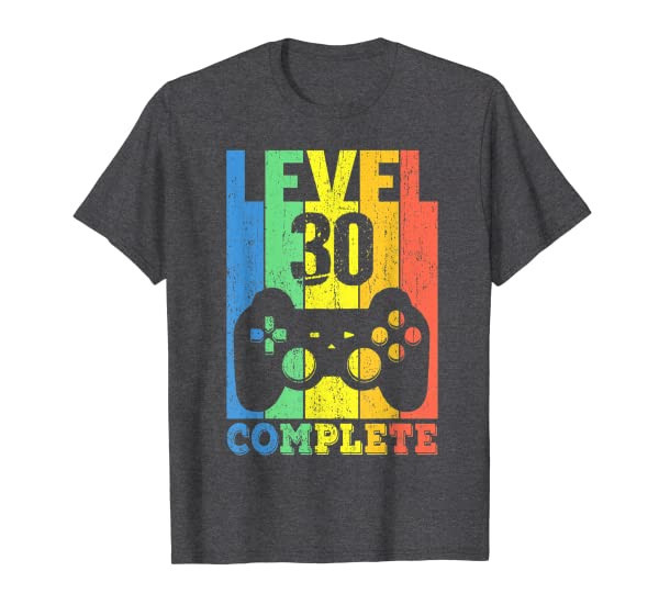 30th Birthday Men Women 30 Years Bday Funny Gift Level 30 T-Shirt