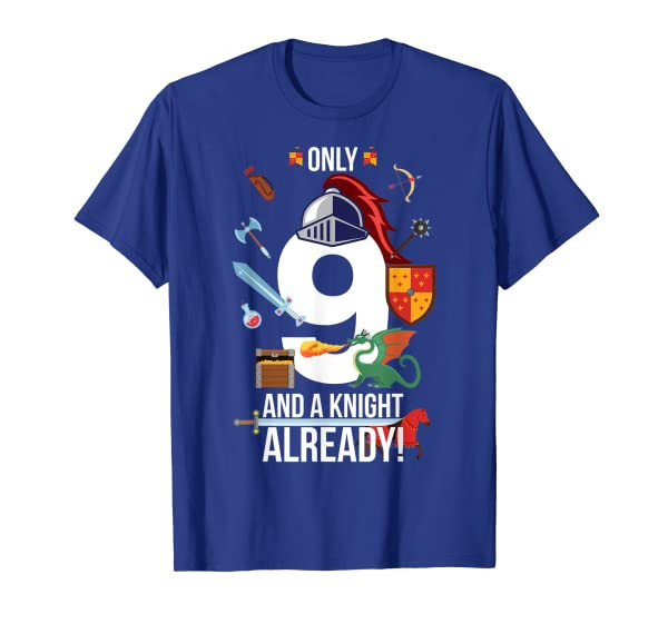 9th Birthday Boy Gift Idea "Only 9 And A Knight Already" T-Shirt