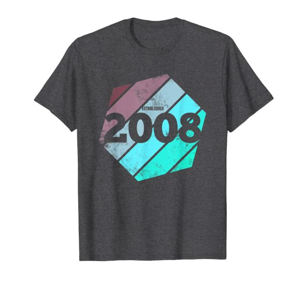 Established 2008 Vintage 13th Birthday Gift Retro Est 2008 T-Shirt