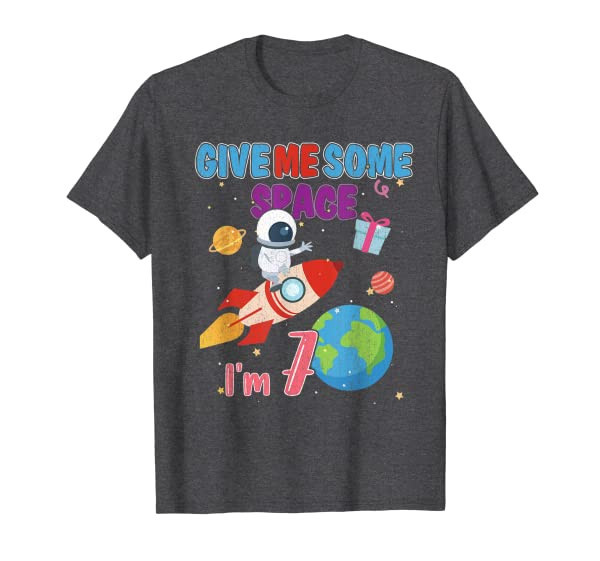 7th Birthday I&rsquo;m 7 Space Rocket Astronaut Astronomy Lover T-Shirt