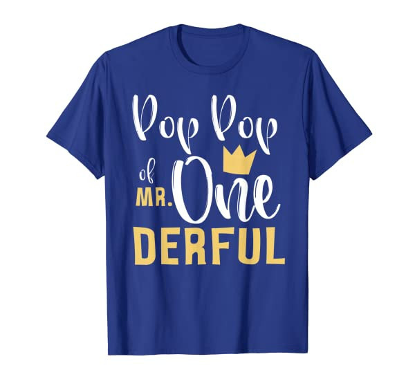 Mens Pop Pop of Mr Onederful 1st Birthday First One-Derful Party T-Shirt