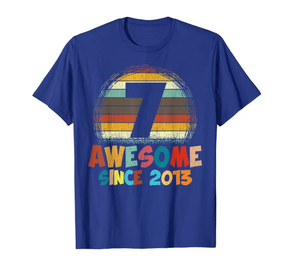 7th Birthday Shirt Retro Vintage Awesome Since 2013 T-Shirt