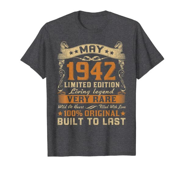 79th Birthday Gift 79 Years Old Retro Vintage May 1942 T-Shirt