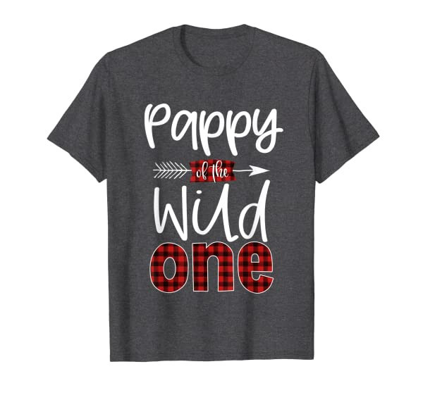 Mens Pappy of the Wild One Buffalo Plaid Lumberjack 1st Birthday T-Shirt