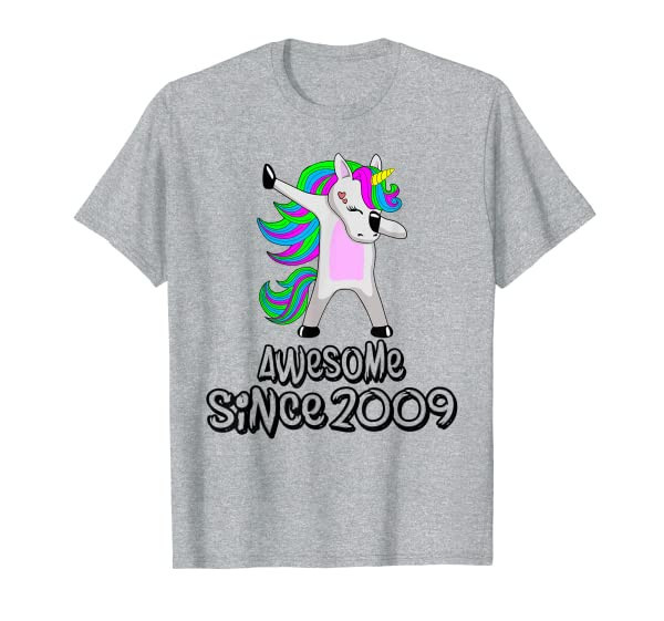 Fun 11 Yrs Old 11th Birthday Unicorn Tee Gift 2009 Dabbing T-Shirt